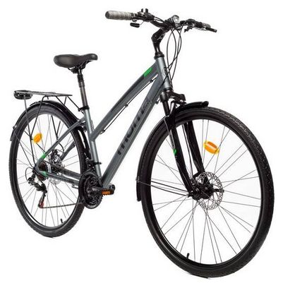 VTC Femme Moma Bikes Trekking Pro 28'' Shimano 21V Gris