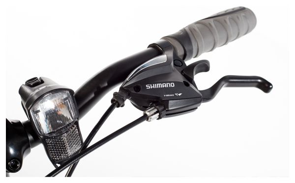 Velo TREKKING TREKKING PRO W 28 Moma Bikes Aluminium SHIMANO 21V Freins a Disque Suspension Avant