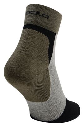 Odlo Performance Wool Low Wandersocken Grün/Grau