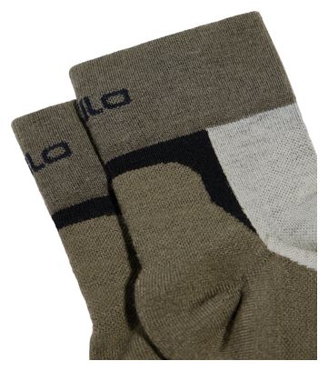 Odlo Performance Wool Low Wandersocken Grün/Grau