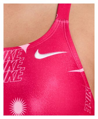 Traje de baño Nike Swim HydraStrong Multi Print Rosa, Mujer