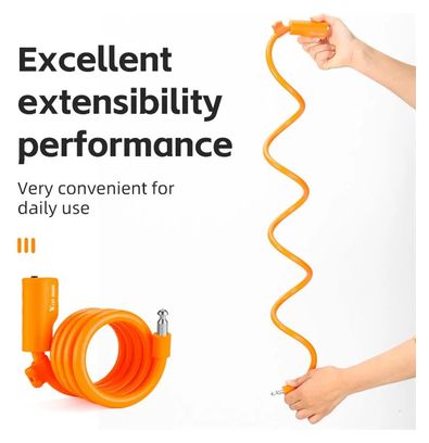 Antivol de Vélo  Câble Acier Antivol Extensible 115cm - orange