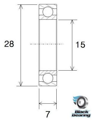 Black Bearing keramisch lager 6902 LBLU 15 x 28 x 7 mm