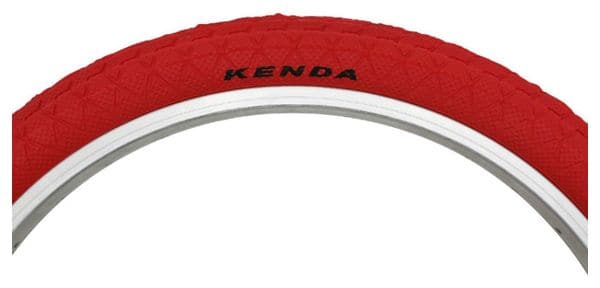 Pneu bmx 20 x 1.95 kenda slick rouge tr (50-406)