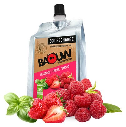 Eco-Recharge Puree Organic Baouw Raspberry-Strawberry-Basil 330g