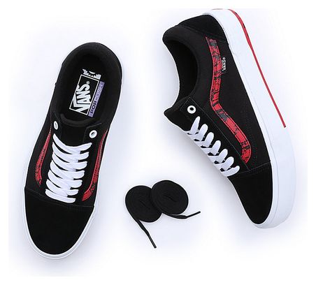 Vans BMX Old Skool Marble Shoes Black / White / Red