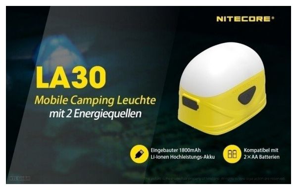 Nitecore LA30 - Lanterne de camping avec 250 lumens gelb