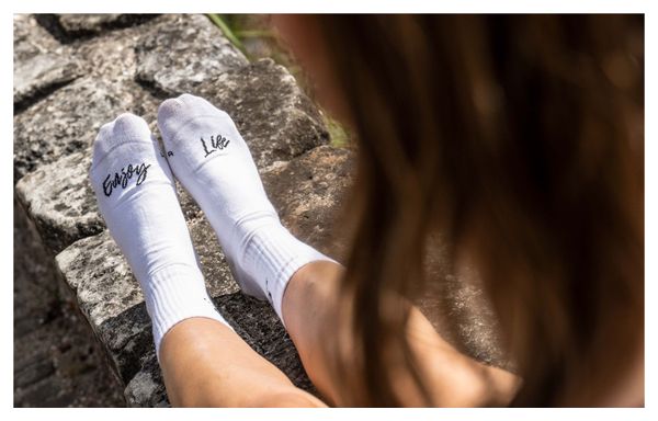 Chaussettes Sport Rogelli Crew Logo - Unisexe - Blanc/Noir