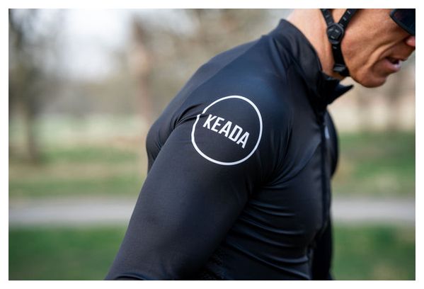 Maillot de cyclisme homme essentiel à manches longues - Noir