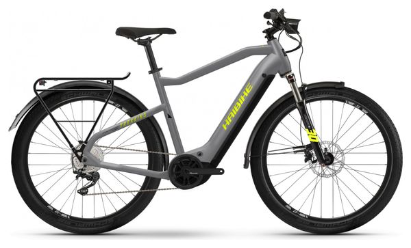 Electric VTC Haibike Trekking 6 i630Wh Shimano Deore 10V Gray / Matte Yellow 2023