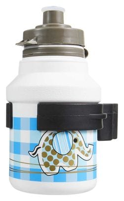 Bidon Polisport elephant + porte-bidon blanc bouchon à clipser 350ml