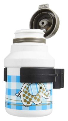 Bidon Polisport elephant + porte-bidon blanc bouchon à clipser 350ml