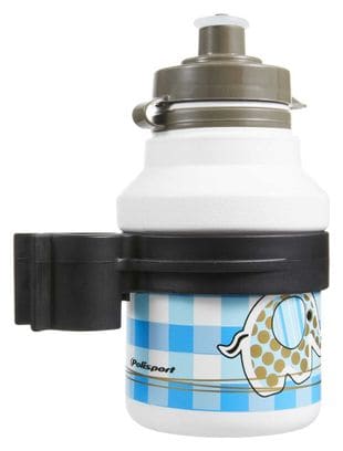 Bidon Polisport elephant + porte-bidon blanc bouchon à clipser 350ml