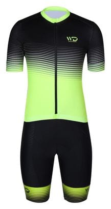 Maillot de vélo manches courtes homme WAVE jaune/noir