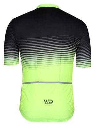 Maillot de vélo manches courtes homme WAVE jaune/noir