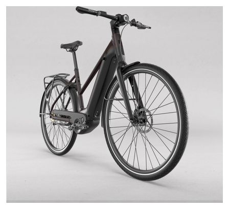 Bicicleta Eléctrica de Ciudad Btwin LD 920 E Cuadro Bajo Motor Automático Owuru 702Wh 700mm Negra 2023