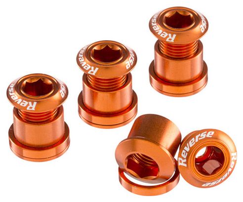 Reverse Chainring Bolt Set 7mm Orange (x4)