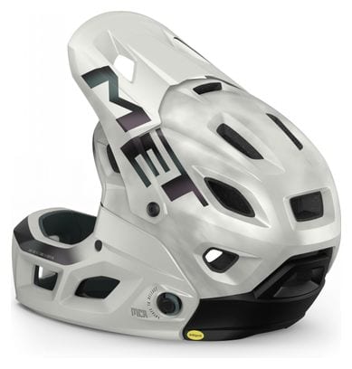 Helmet with Removable Chin Guard MET Parachute MCR Mips Matte White