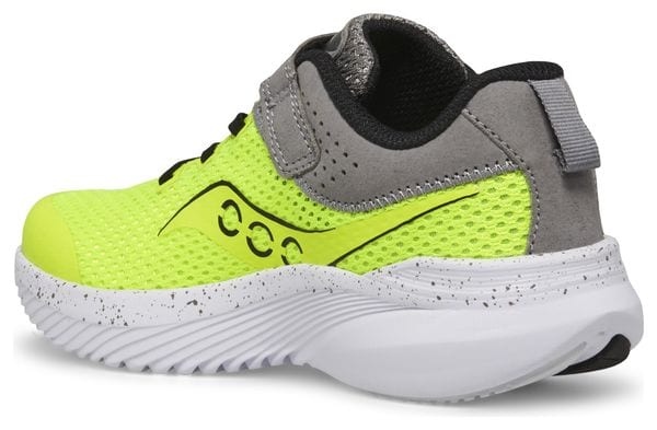 Saucony Kinvara 14 A/C Yellow Grey Running Shoes for Kids