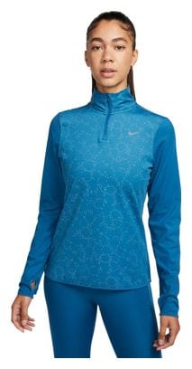 Camiseta <strong>Nike Dri-Fit Swift Element Azul</strong> 1/2 Cremallera Mujer