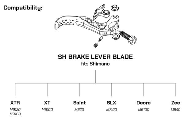 Remhendels OAK Blade voor Shimano Zilver