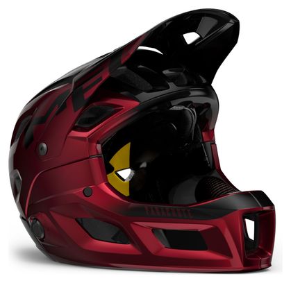 MET Parachute MCR Mips Helm mit abnehmbarem Kinnriemen Rot Schwarz
