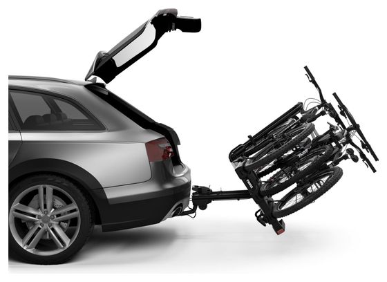 Thule EasyFold XT F Fix4Bike Towbar Bike Rack 13 Pin - 3 Bikes (E-Bikes Compatible) Black Silver