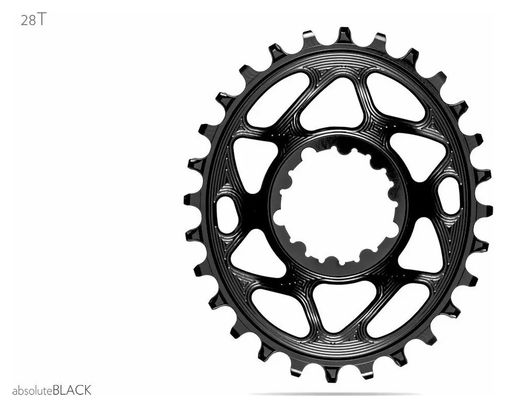 AbsoluteBlack Plato estrecho ancho ovalado Montaje directo Boost Sram 12V Negro