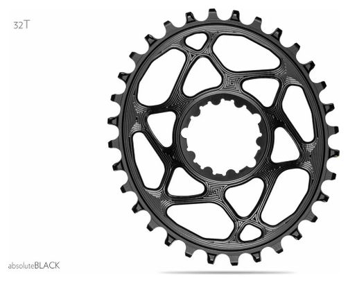 AbsoluteBlack Narrow Wide Oval Chainring Direct Mount Boost Sram 12S Black