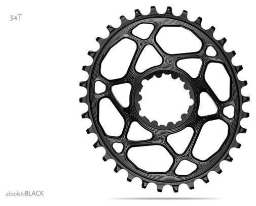 AbsoluteBlack Plato estrecho ancho ovalado Montaje directo Boost Sram 12V Negro