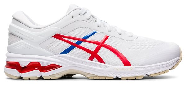 Chaussures Running Asics Gel Kayano 26 Retro Tokyo Homme Blanc Rouge Bleu