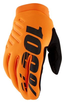 100% Brisker Guantes Largos Naranja Fluo