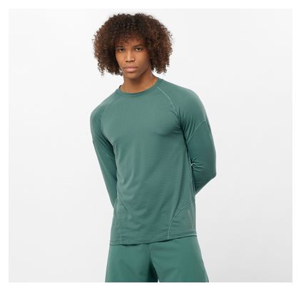 Salomon Cross Run Long Sleeve Jersey Green