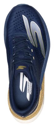 Skechers Aero Razor Running Shoes, Blue/Gold, Women's