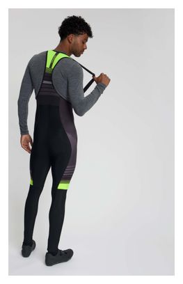 Cuissard Long à Bretelles avec Chamois Vélo Rogelli Stryde Homme Noir/Jaune Fluo