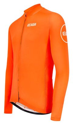 Maillot de cyclisme femme essentiel à manches longues - Orange