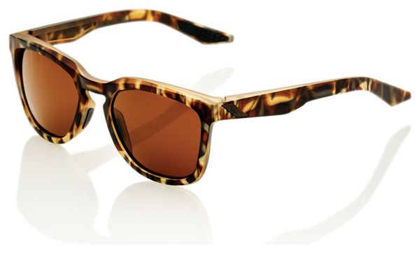 100% Hudson Matte Zwart Havana Bronzen Lens Zonnebril