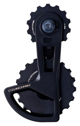 Jaula de desviador CyclingCeramic OSPW Pro 14/19T para desviador Shimano 105 y 105 Di2 11/12S Negro