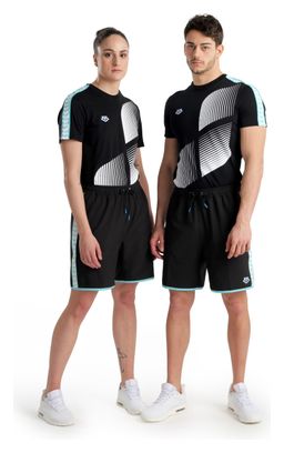 Arena Icons Team Stripe Unisex Bermuda Shorts Zwart