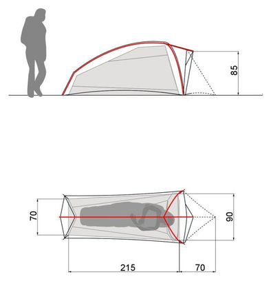 Tenda monoposto Vaude Ultralight Hogan 1P verde