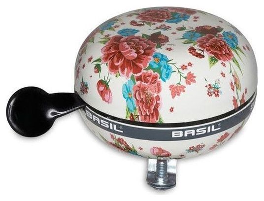 Basil Bloom - Bicycle Bell - 80 mm - Blanc avec des fleurs