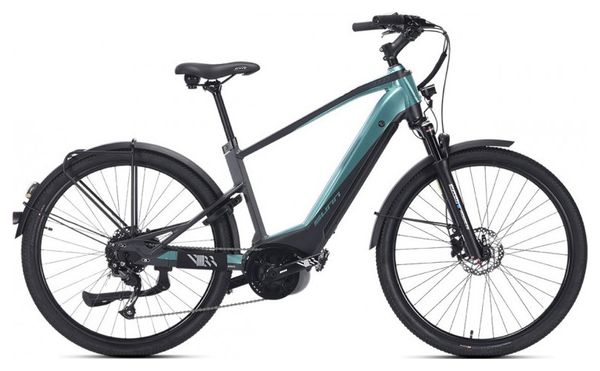 Prodotto ricondizionato - Sunn Urb Sleek Bicicletta elettrica da città Shimano Altus 9V 400 Wh 650b Nero / Turchese 2022