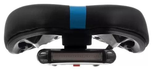 Selle de vélo confort avec feu arrière - LED - Noir/Bleu