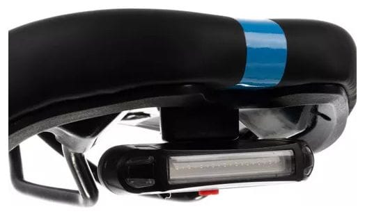 Selle de vélo confort avec feu arrière - LED - Noir/Bleu