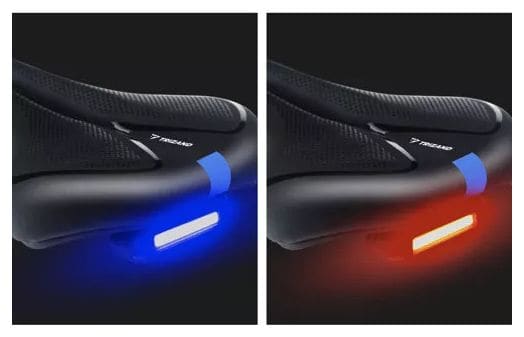 Selle de vélo confort avec feu arrière - LED - Noir/Bleu