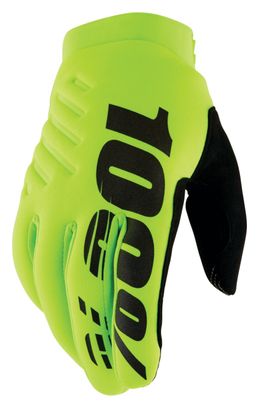 100% Brisker Fluo Yellow Long Gloves