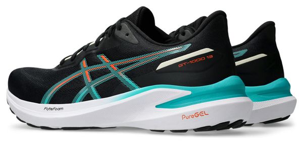 Asics GT-1000 13 Running Shoes, Black/Blue, Men's