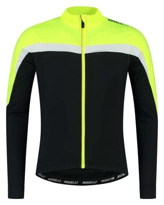 Maillot Manches Longues Velo Rogelli Course - Homme - Noir/Jaune fluo/Blanc