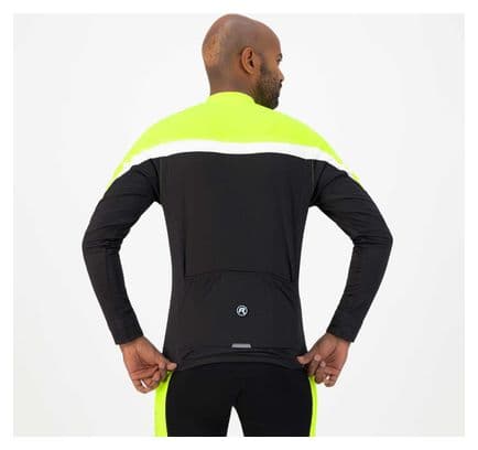 Maillot Manches Longues Velo Rogelli Course - Homme - Noir/Jaune fluo/Blanc