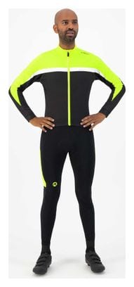 Maillot Manches Longues Velo Rogelli Course - Homme - Noir/Jaune fluo/Blanc